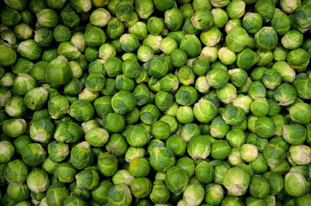 A bunch of brussels sprouts