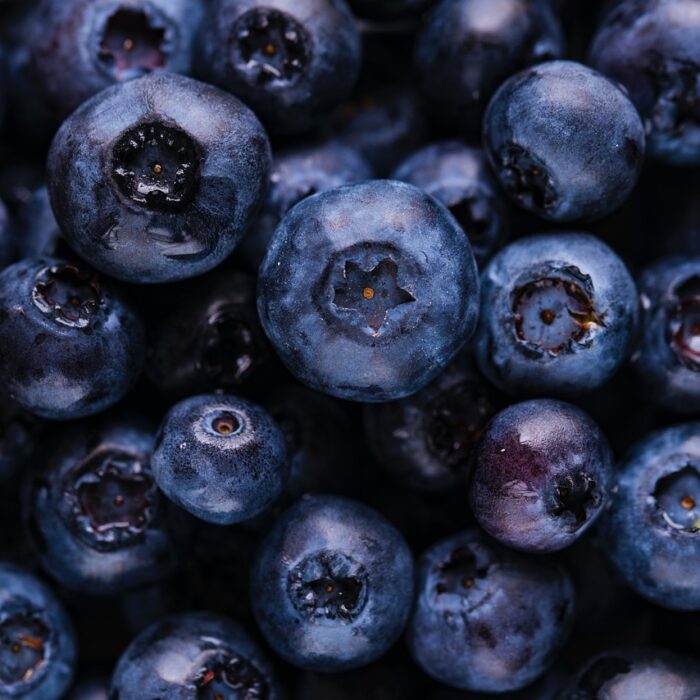 A close-up of blueberries filling the frame
